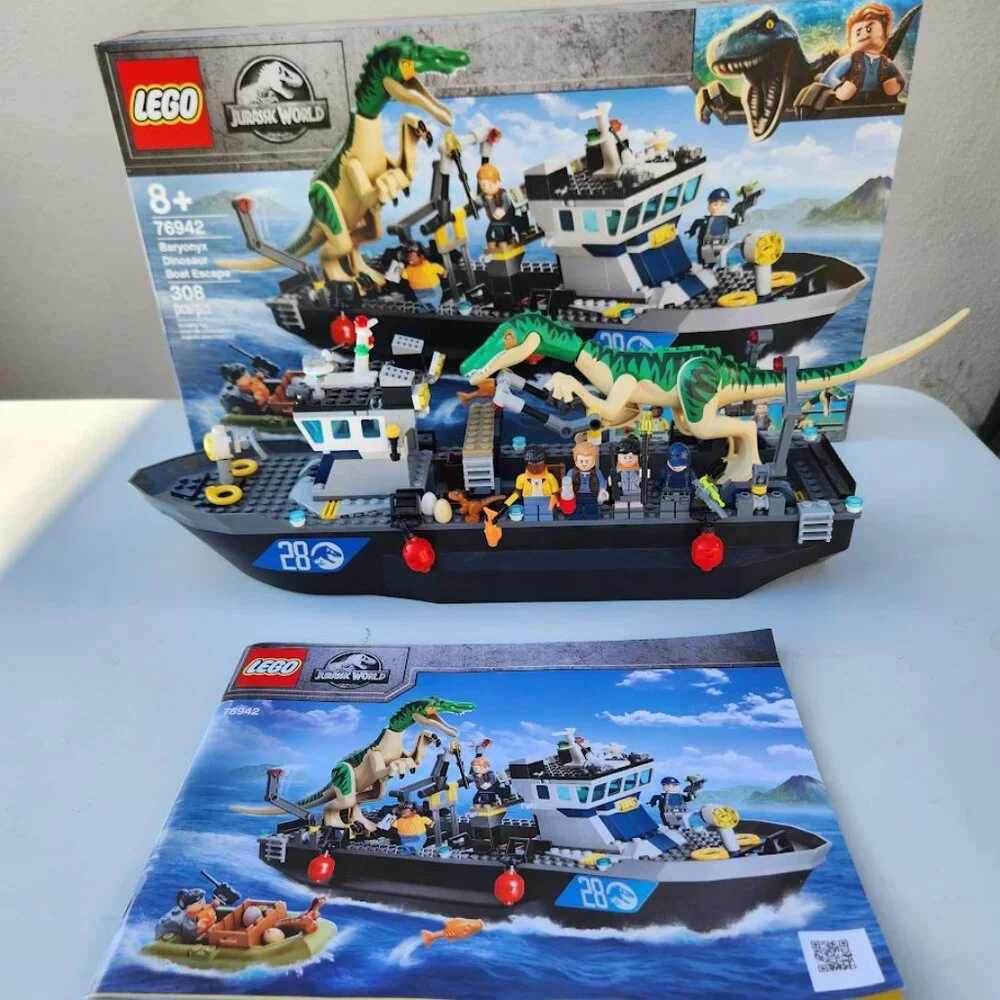 LEGO Jurassic World Park Baryonyx Dinosaur Boat Escape 76942 Building Set Toy Se